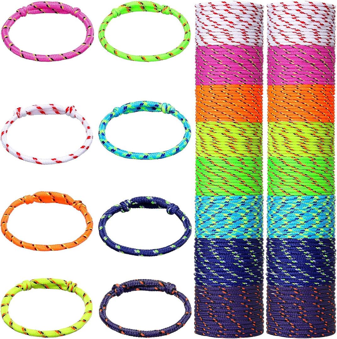 Remerry 168 Pcs Friendship Bracelets Adjustable Woven Rope Bracelets Bulk Graduation Ceremony Prom Class of 2026 Birthday Party Favors & Goodie Bag Stuffers, 8 Assorted Colors(Neon Colors)