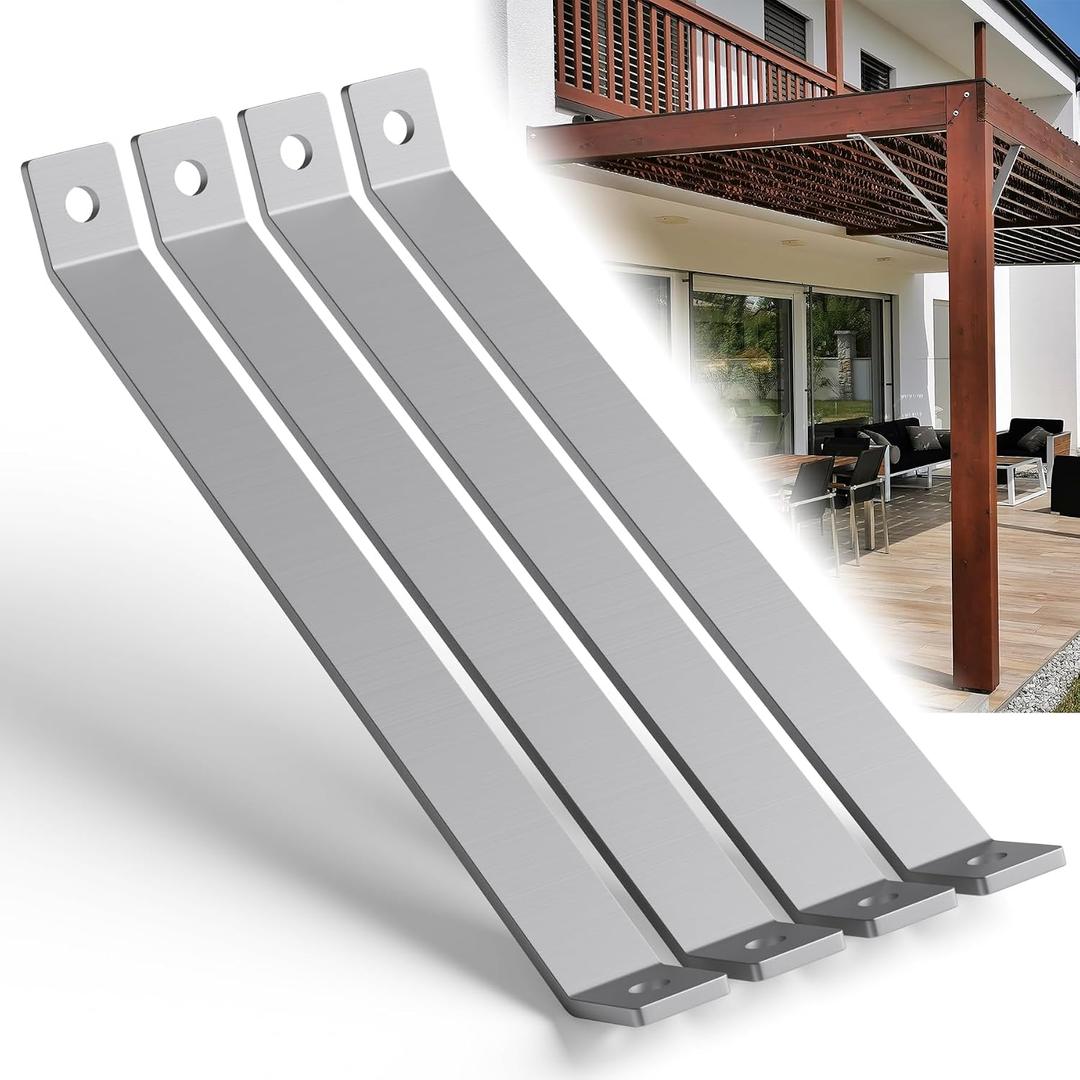 14-5/8" 45 Degree Corner Brace - Heavy Duty 5.6 mm Thick Steel 45 Degree Angle Support Brackets for 1-5/8" Strut Channel, Galvanized 45 Degree Corner Braces, Inside Mount Angle Bracket - 4 Pack
