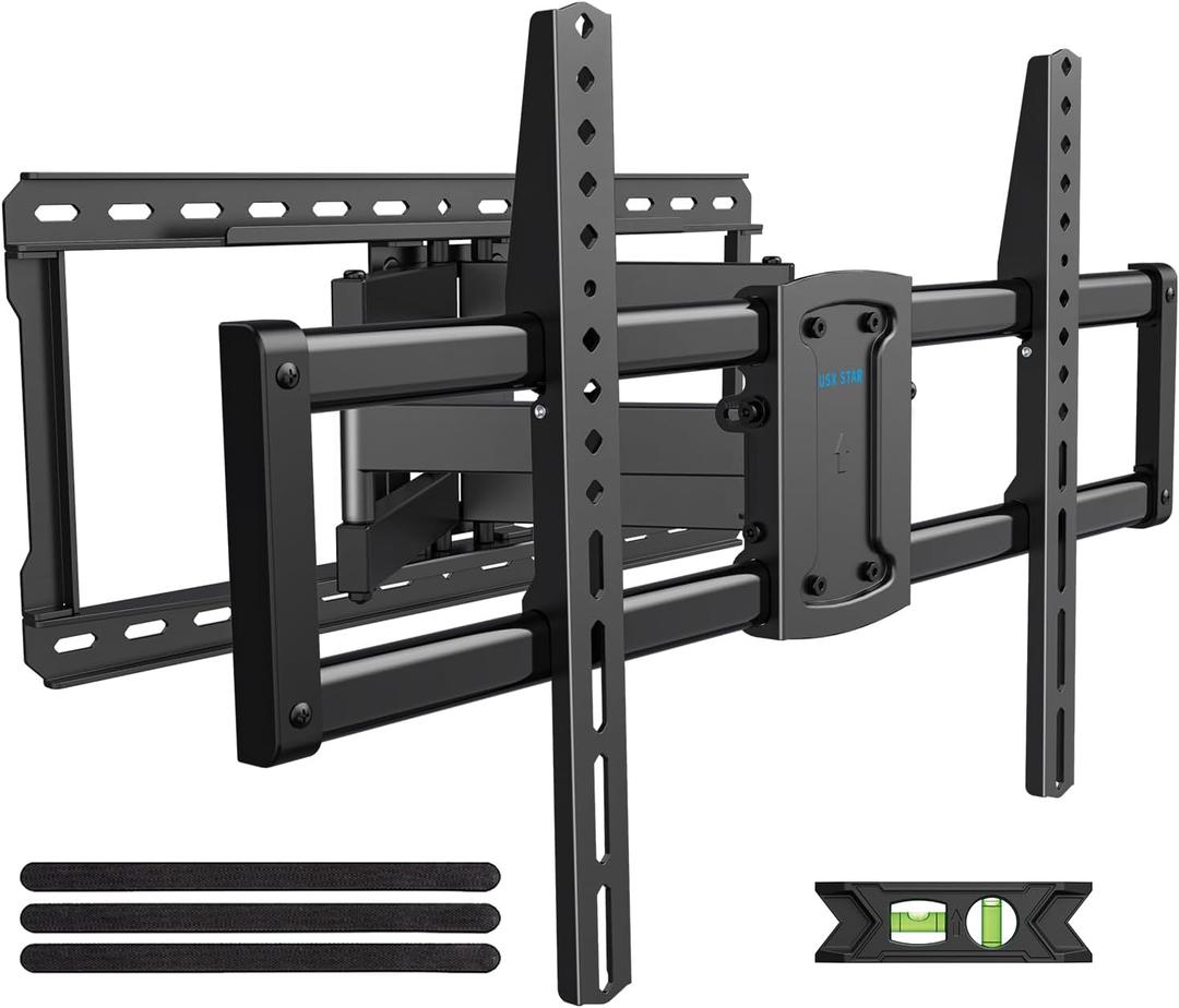 USX STAR 37-90 inch Heavy Duty Full Motion TV Wall Mount, Fits 24" Wood Studs, Wall Mount tv Bracket with Smooth Swivel, Tilt, Extension, Hold up to 150lbs, Max VESA 600x400 mm, Fit Most 75 85 90 TVS