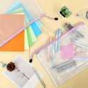 2 x Mesh Zipper Pouch Bag, A3 Zipper File Bag for Organizing Storage, Waterproof, Pink, 17" x 12"/44cm x 32cm