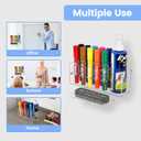 Dry Erase Marker Holder, 10 Slots Wall Mount Acrylic Pen Holder Clear Curved Surface Design for Whiteboard, Office, Home, Marker, Classroom Organization, Eraser and Cleaner Not Included