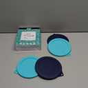 Sophico 4 Cup Round Silicone Storage Cover Lids Replacement for Anchor Hocking and Pyrex 7201-PC Glass Bowls (Container not Included) (Navy blue-Mint) 4 Pack