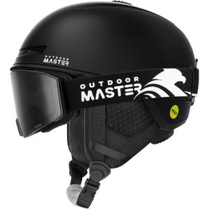 OutdoorMaster Ski Helmet Set,MIPS Ski Helmet with Lens by ZEISS Ski Goggles - MIPS Snowboard Helmet Set for Men, Women & Youth (Medium, Matte Black)