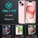 YKHJKLEC for iPhone 15 Case, Military Grade 3 in 1 Heavy Duty Shockproof/Drop Proof/Dust Proof Case with 2Pcs Tempered Glass Screen Protector (Purple/Pink)