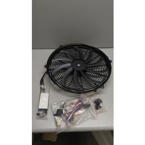 16 in Electric Radiator Cooling Fan Assembly Kit 10 S Blades Reversible Push or Pull 3000 CFM 12V Black
