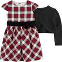 Simple Joys by Carter's baby-girls 2-piece Special Occasion Dress and Cardigan Set (Black/Red Plaid)