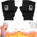 Heated Gloves for Women, Portable Heating Gloves with Digital Display, Heated Glove Fingerless for Women Man, Reusable Smart Thermostatic Heated Fingerless, for Outdoor Work, Cycling