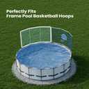 ECOPOOLTECH Pool Basketball Hoop Backstop Net – 59 x 110 Inches, 3 Section Protection Net for Round Above Ground Frame Pool only.
