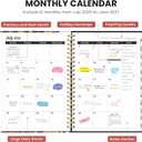 2 x ZOTIA Academic Planner 2026-2027, Monthly & Weekly Jul 2026-Jun 2027 | Lily Garden, 6.3" x 8.5" Calendar Planner for Women, Hardcover Pretty Organizer for Women, School Office Home Supplies