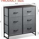 WLIVE Dresser for Bedroom with 6 Drawers, Closet Dresser with Fabric Bins, Chest of Drawers for Closet, Living Room, Hallway, Dark Grey