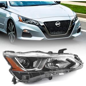 Huray Halogen Headlight Assembly Fit for Nissan Altima 2019-2022 RH Projector Headlamp w/o Bulbs OE Style Replacement for NI2503265 Right Passenger Side (RH(Passenger Side))