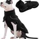 Kuoser Dog Winter Coat, Dog Jackets for Large Dogs, Winter Waterproof Big Doggie Coat, Reflective Dogs Cold Weather Coats, Windproof Turtleneck Pet Puffer Jacket Snowsuit Clothes with Harness Hole