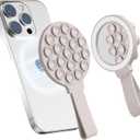 for Magsafe Silicone Suction Cup Phone Mount Built-in Mirror for iPhone Hands-Free Cell Phone Accessory Holder for Selfies & Videos (Rock Gray)