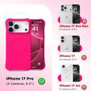 for iPhone 17 Pro Case, Compatible with MagSafe, Screen Protector +[Integrated Silicone Camera Control Button], Shockproof Protective Magnetic Case for iPhone 17 Pro 6.3", Neon Pink