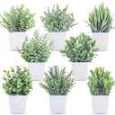 Der Rose 8 Pack Fake Plants Small Artificial Faux Potted Plants for Home Office Farmhouse Bathroom Bedroom Decor Indoor (Grey)