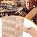 Megwoz Giant Tumble Tower Games for Kids and Adults 57 Blocks New Zealand Pine Wooden Blocks Stacking to Over 4.2FT Family Game for Indoors Outdoors Yard Games for Family