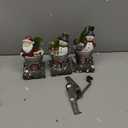 Newman House Studio Christmas Joy Stocking-Holders Home-Decor Sculptures - Santa Snowman Stocking Holder Figurines Set of 3 5 * 3.5 * 7.5 inch
