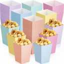 120 Pcs Mini Popcorn Boxes for Party, Pastel Popcorn Bucket Disposable Colorful Popcorns Snack Candy Container for Movie Birthday Wedding Party Decorations, 2.2 x 4.2 x 3 Inche(6 Colors)