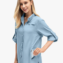 Jessie Kidden Women's Quick Dry Sun UV Protection Convertible Long Sleeve Shirts for Hiking Camping Fishing Sailing,XS