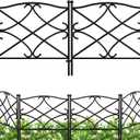 AMAGABELI GARDEN & HOME 5 Panels 32in(H)10ft(L) Decorative Garden Fences and Borders for Dogs No Dig Metal Fence Panel Garden Edging Border Fence For Animal Barrier Fencing for Flower Beds Yard Patio