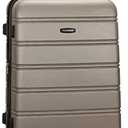 Rockland Melbourne Hardside Expandable Spinner Wheel Luggage, Checked Large 28", Silver