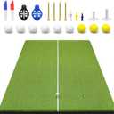 5x4 FT Golf Mat 21 MM, Golf Hitting Mat Artificial Turf Mat for Indoor Outdoor, Thicken Golf Hitting Training Mat with 3 Rubber Tees, 9 Golf Balls, 7 Golf Tees, Golf Ball Markers(Standard)