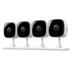 Tapo 1080P Indoor Wired Security Camera - Works as a Baby & Pet Monitor, Motion Detection, 2-Way Audio, Siren, Night Vision, Subscription-Free Local or Optional Cloud, Works with Alexa, C100(4-Pack)