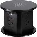 65W Pop up Outlet for countertop 4.4in 4 Outlets 10W Wireless Charger Receptacle Charging Statio Fast Charging 2 USB A 2 USB C for Kitchen Office,6ft Cord(No Retaining Ring) (Black)