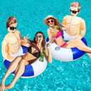 Silph PLC Pool Float, Inflatable Swim Ring with Cup Holder for Party, Pool Toys for Adult/Kids Relaxing & Pool Hunk Ring for Lifeguard
