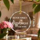 Never Forget The Difference You Make, Leaving Gifts for Colleague, Thank You Gifts, Teacher Gift, Friend Gift, Crystal Christmas Ornament