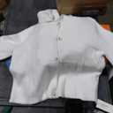 LILLUSORY Women Cardigan Sweaters Fall Outfit Clothes Fashion Cropped Jackets Trendy 2026 Casual Long Sleeve Tops, White Medium