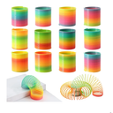 JOHOUSE Rainbow Magic Spring Party Favors for Kids, 12 PCS Colorful Plastic Spring Toy, Treasure Box Toys for Classroom, Fun Goodie Bags Stuffers for Kids Birthday
