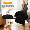 GGIB Calming Dog Bed Fluffy Plush Dog Mat for Furniture Protector with Removable Washable Cover for Large Medium Small Dogs and Cats (Extra Large (53x39.3x6), Black)