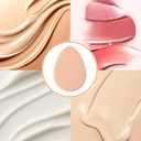 10 Pcs Flat Edge Makeup Sponges Latex-Free Blending Sponge Set for Liquid, Cream & Powder Foundation, Dry & Wet Use for Flawless Natural Finish, Non-Absorbent Beige
