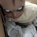 Haunted Hill Farm Life-Size 2.9-Ft Animatronic Gravely Granny by Tekky Halloween Decoration with Motion-Activated Sounds