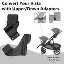Bassinet Conversion for UPPAbaby Vista V1 (2015+), V2 or V3, Secure Bolt-On Bracket for Elevated Stroller Configuration, Bassinet Not Included, (Upper Adapters+Lower Adapters)