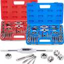 Orion Motor Tech 80pc Tap and Die Set in SAE and Metric Sizes, Metric and Standard Tap Set and Die Tool Set for Internal and External Threading