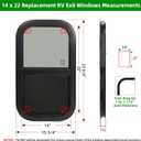 RV Window,Camper Replacement Vertical Sliding RV Window for Cargo Trailer Utility Travel Trailer Cargo Van Truck SUV 14" W x 22" H,Fit 15/16" or 1-3/8" Thick Wall,Allow Error 1/16",DOT Approved
