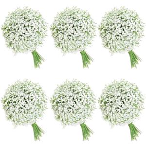 120 Pcs Baby's Breath Artificial Flowers, White Baby's Breath Flowers Artificial Bulk Real Touch Flowers for Wedding Party Home Garden Decoration