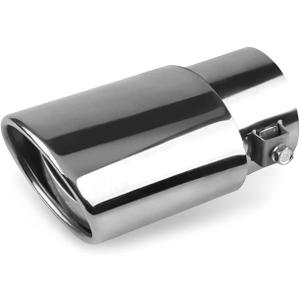 1 PC Stainless Steel Car Exhaust Tip, Blue Burnt 2.5" to 3.3" Exhaust Pipe, Fluid Dynamics Exhaust Tail Pipe Tips, Weld-On Muffler Tip with Chrome Finish, Universal Fit for Most Cars (Silver)