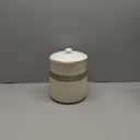 Escenzy Premium White Bathroom Trash Can with Lid 5L | 7" x 10" | Decorative Small Garbage Can | Luxury Ceramic Waste Basket for Bathroom, Bedroom, Kitchen, Hotels or Living Room Decor | Ideal Gift