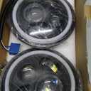7 Inch LED Headlights Round Halo Angel Eyes DOT Approved 2PCS Classic LED Headlights with White DRL Amber Turn Signal H6024 High/Low Beam Lights for Wrangler JK TJ LJ CJ