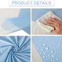 Oudain Round Plastic Table Cloth 84 Inch Disposable Table Cover Stain and Wrinkle Resistant Waterproof Tablecloths for Holiday Graduation Baby Shower Wedding Party Decoration(White, Sky Blue,3 Pcs)
