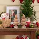 2 x WDS WONDROUS Gingerbread Christmas Tree Collectible Figurines Christmas Decorations, Set of 2 Gingerbread Xmas Trees Decor Party Decoration Gift for Table Centerpiece Desktop