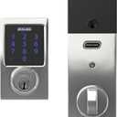 Schlage Connect Smart Deadbolt Lock with Touchscreen Keypad, Keyless Front Door Entry, Z-Wave Plus Compatible, Bright Chrome, BE469ZP CEN 625