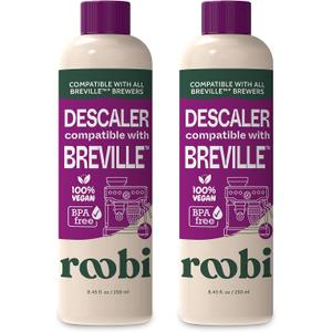 Breville Compatible Descaling Solution. Specially Formulated to Clean & Descale your Breville Espresso Machine. 2 Uses per Bottle, 2 Pack. Eco-Friendly Carbon Neutral Descaler Kit.