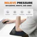 L-Shaped Elbow Pad for Desk, 2 Pack 11.8" x 7.9" Wide Desk Edge Cushion with Wavy Massage Texture, Ergonomic Memory Foam Desk Arm Rest for Typing Pain Relief - Non-Slip Office Desk Accessories