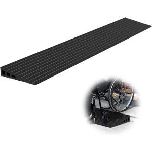 1.2" Rise Threshold Ramps for Doorways, 35.5" Wide Natural Rubber Power Wheelchair Ramp is Adjustable and Cuttable for Doorways, Curb, Sweeper, Power Scooters, 2000 Lbs Load Capacity
