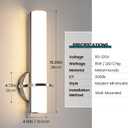 AIJIASI Brushed Nickel Wall Sconces Set of Two - 15 inch Modern Bathroom Sconce 15W 3000K Dimmable LED Sconces Wall Lighting, Indoor Wall Sconce Light for Living Room Corridor Mirror Bedroom Stairs