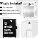 100 Envelopes Money Saving Challenge Binder, Easy and Fun Way to Save $5,050, A5 Budget Book with Cash Envelopes Kit,Black,White